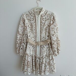 Zimmermann Embroidered Lace Mini Dress Size Small